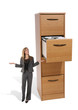 business woman at file cabinet