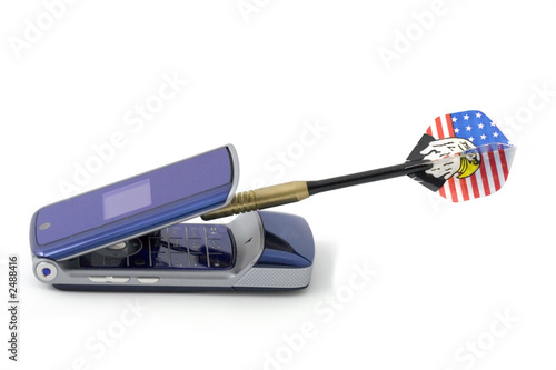 dart in an open mobile phone