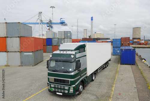 truck in port waiting for cargo truck in port waiting for cargo