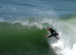 surfing in the barrel