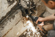 photo angle grinder in use