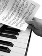 piano music with hand grayscale