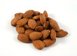 almonds on a white background almonds on a white background
