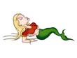 laying blond mermaid