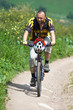 biker on mountain road