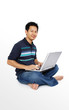 men sitting with laptop