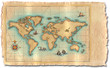 ancietn map of the world treasure,