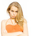 young woman pouting