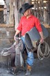 cowboy getting ready to ride
