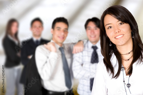 business team lead by a business woman