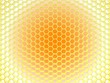 grille hexagonale dorée face