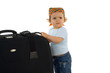 baby girl with huge luggage - asking for help