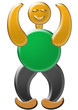 cartoon with arms in the air...