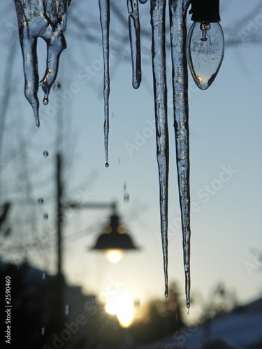 icicles at sunset icicles at sunset