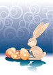 easter rabbit and eggs