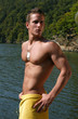 muscular man at the beach