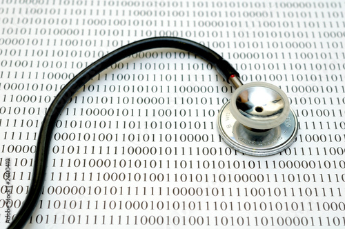 stethoscope and binary code stethoscope and binary code