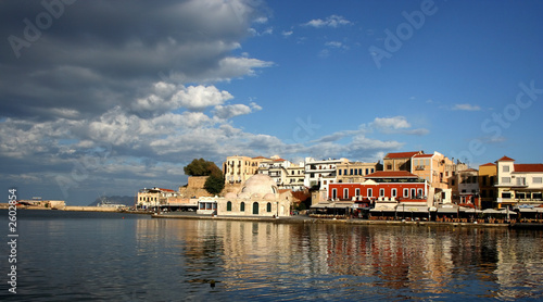 panorama of port in chania. panorama of port in chania.