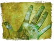 hand of chakra energy - green