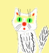 kitten on yellow background