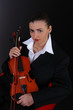 portrait of beauty woman with violin