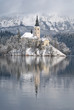 lake bled in winter
