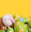 pastel and colored easter eggs