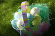 easter eggs and basket