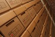boxes of company records in archives room
