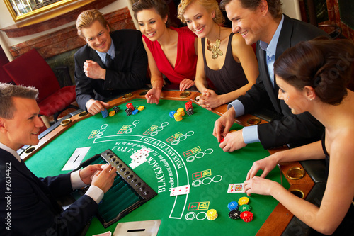 Photo: blackjack table. friends having a good time! blackjack table. friends having a good time!