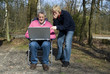 seniors fun with laptop