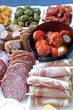 Photo: antipasto; meat, olives, peppers, cheese antipasto; meat, olives, peppers, cheese