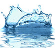 sparks of blue water on a white background sparks of blue water on a white background