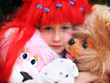 the little girl with favourite toys
