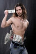 beautiful young the man with a many dollars