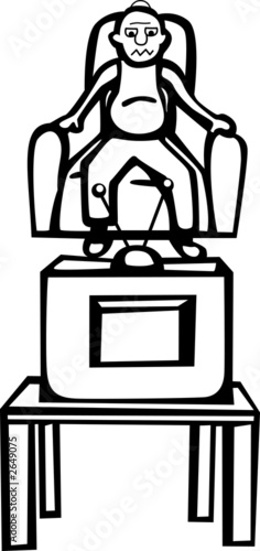 Illustration: watching television watching television