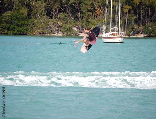 Photo: teen aged lady wake boarder teen aged lady wake boarder