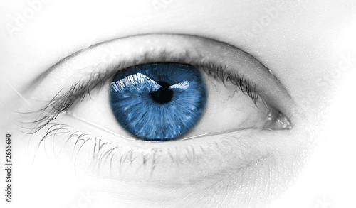  oeil de femme regard bleu doux calme