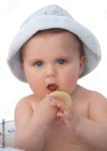 Photo: baby taking a bath baby taking a bath