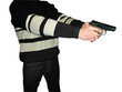 man with weapon isolated