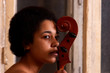 black girl with violoncello black girl with violoncello