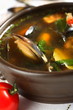 seafood soup with parsley