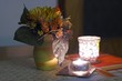 flowers with candles