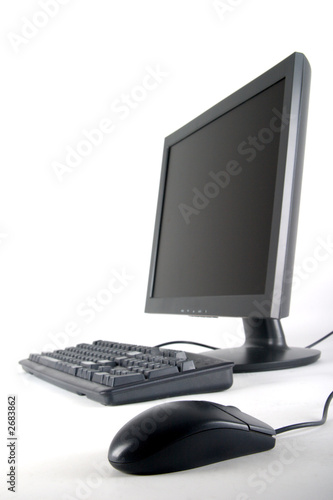 Photo: keyboard monitor and mouse keyboard monitor and mouse