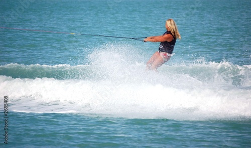 Photo: blond lady wake boarder blond lady wake boarder