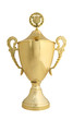 golden trophy with lid isolated on white
