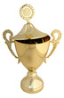 golden trophy with open lid - includes clipping path