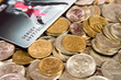 the russian metal coins with a credit card.