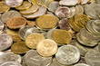 russian metal coins. texture. background.