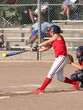 softball hitter makes contact!
